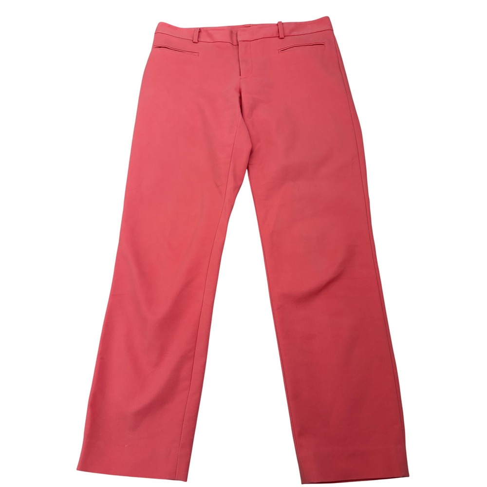 Club Monaco Womens Coral Pink Straight Leg Dress Pants Trousers Sz 6 Career Work - Picture 1 of 12